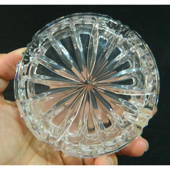 Cut Crystal Vanity Set: Decanter Vase Stopper & Wedgewood Lidded Trinket Box - Picture 12 of 16